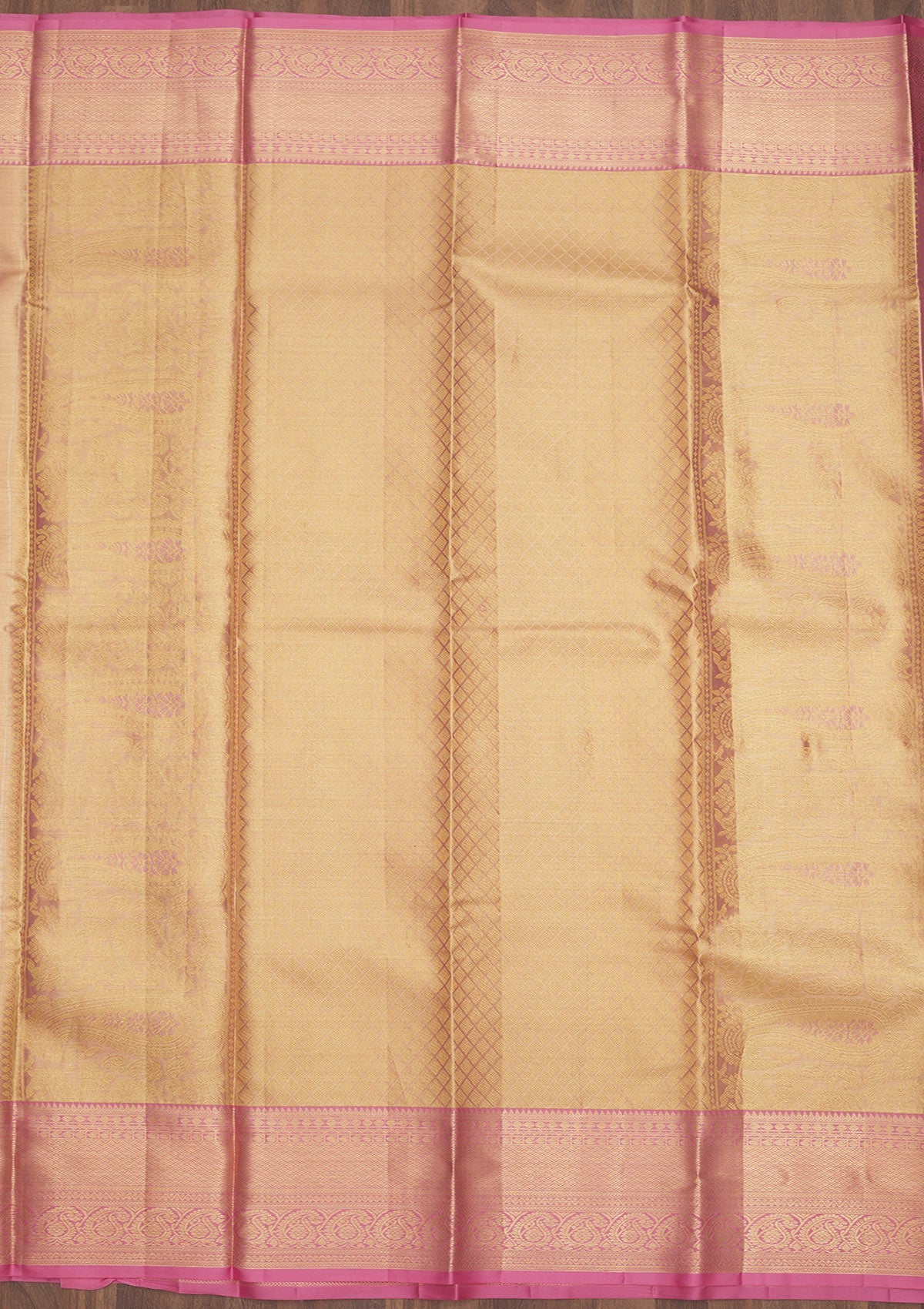 Baby Pink Zariwork Pure Silk Saree