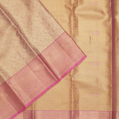 Baby Pink Zariwork Pure Silk Saree