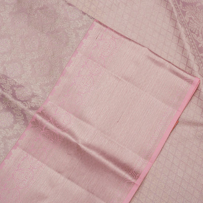 Baby Pink Zariwork Pure Silk Saree