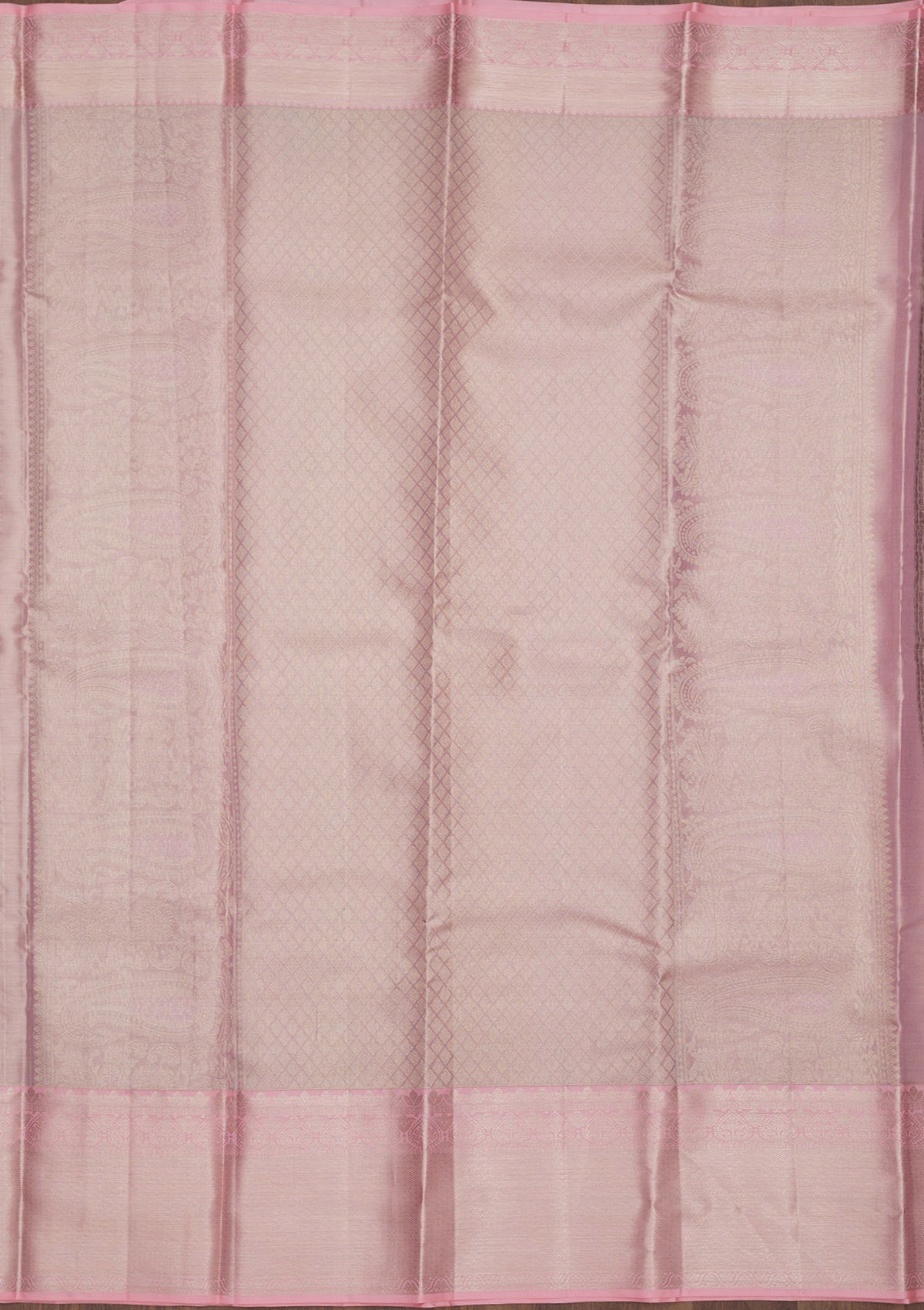 Baby Pink Zariwork Pure Silk Saree