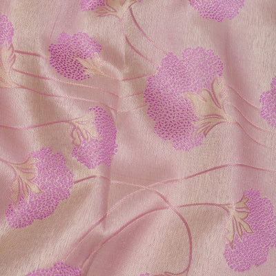 Baby Pink Zariwork Pure Silk Saree