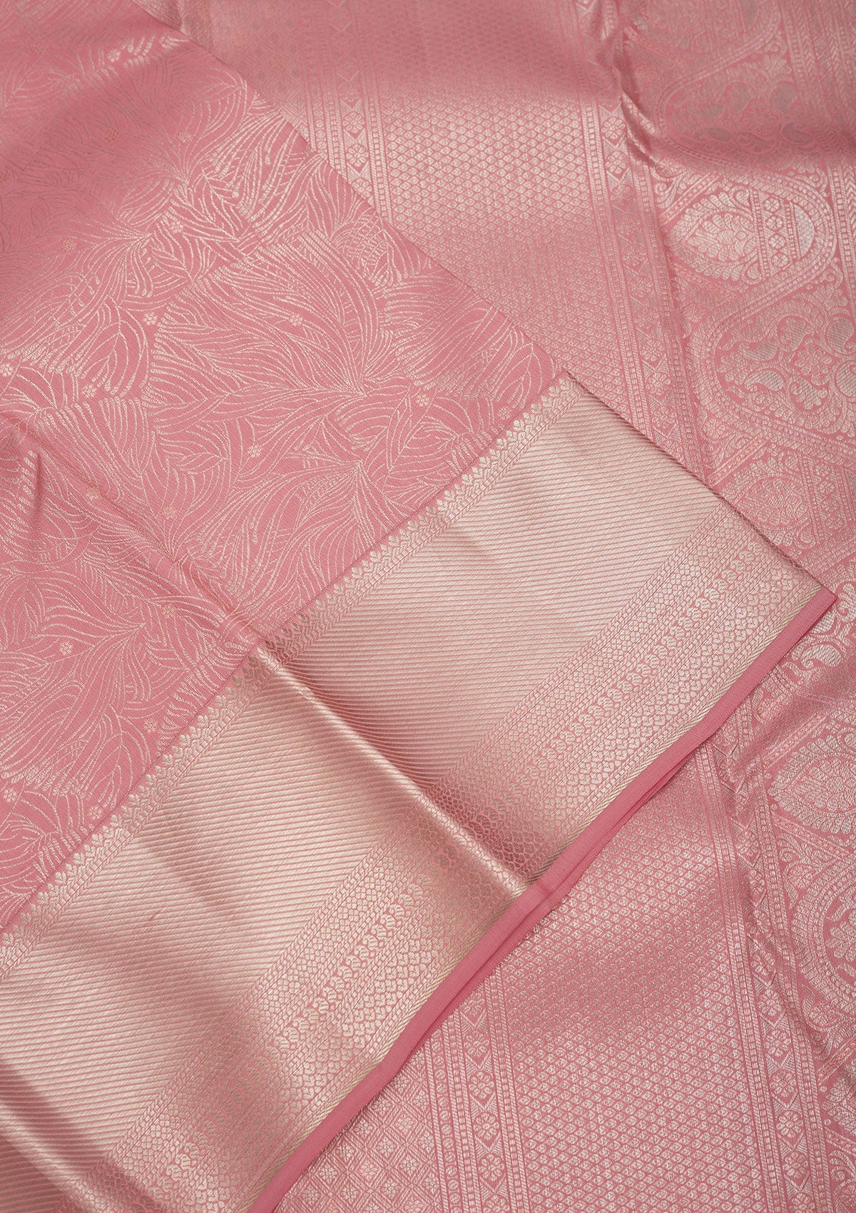 Baby Pink Zariwork Pure Silk Saree