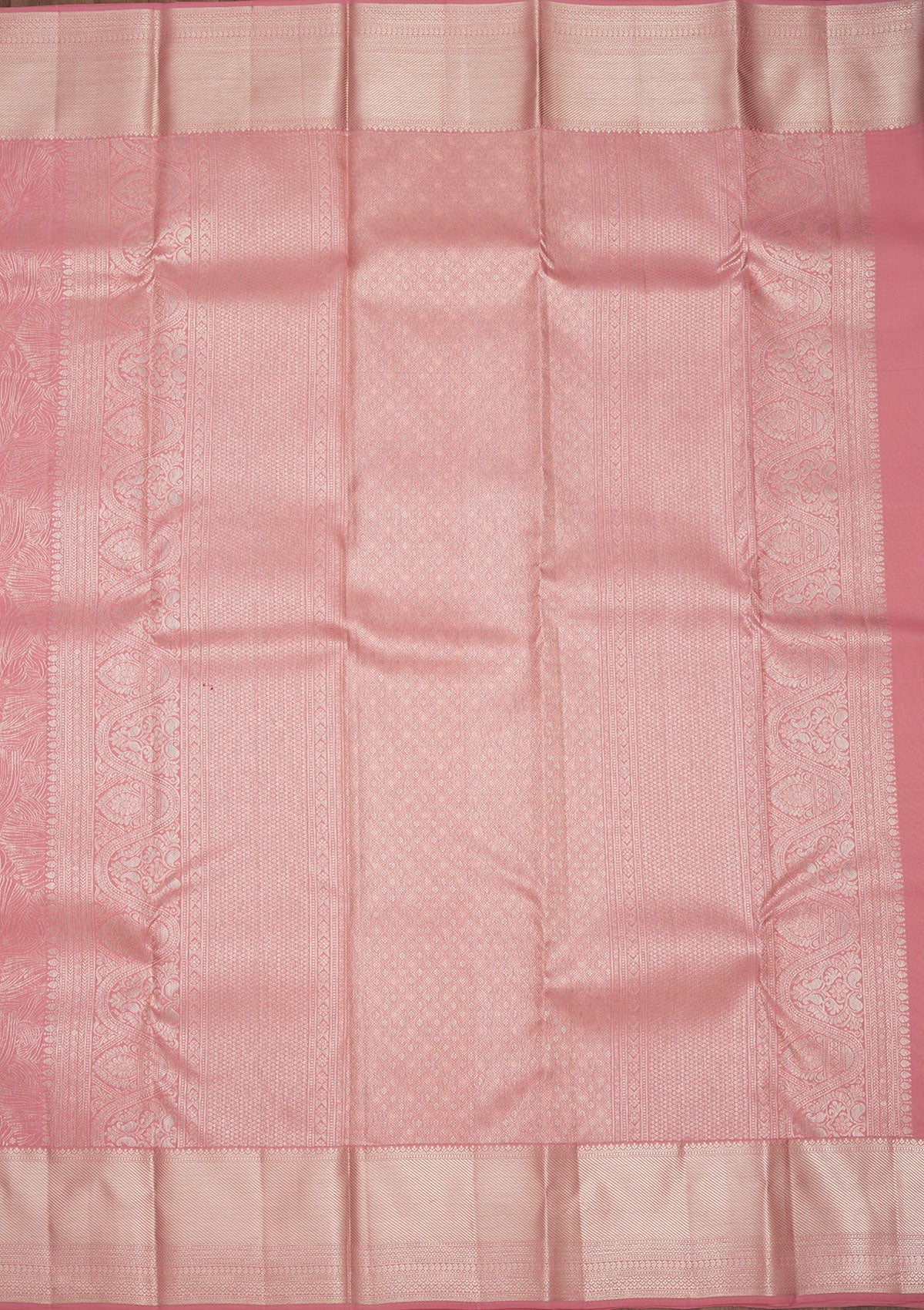 Baby Pink Zariwork Pure Silk Saree
