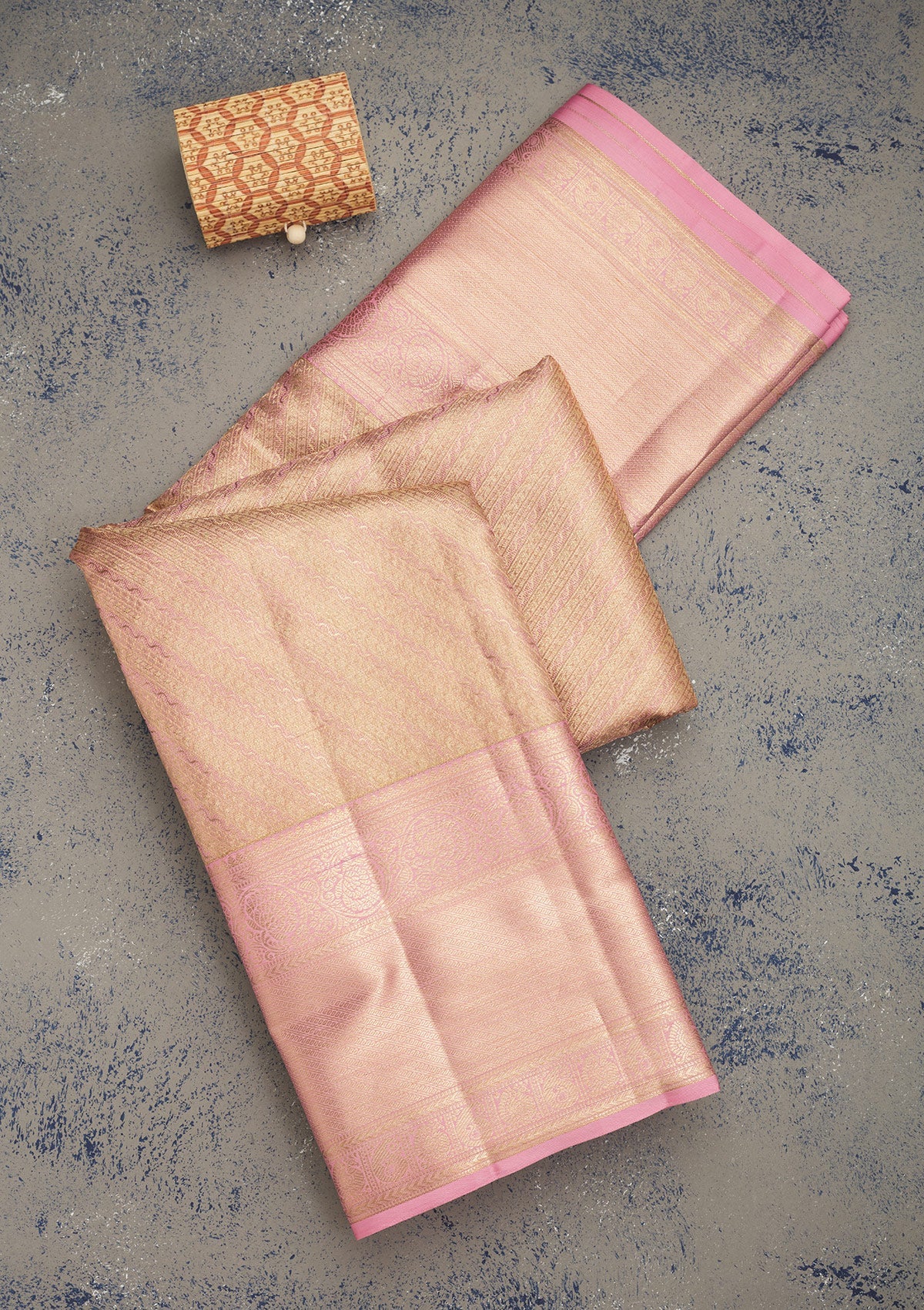 Baby Pink Zariwork Pure Silk Saree