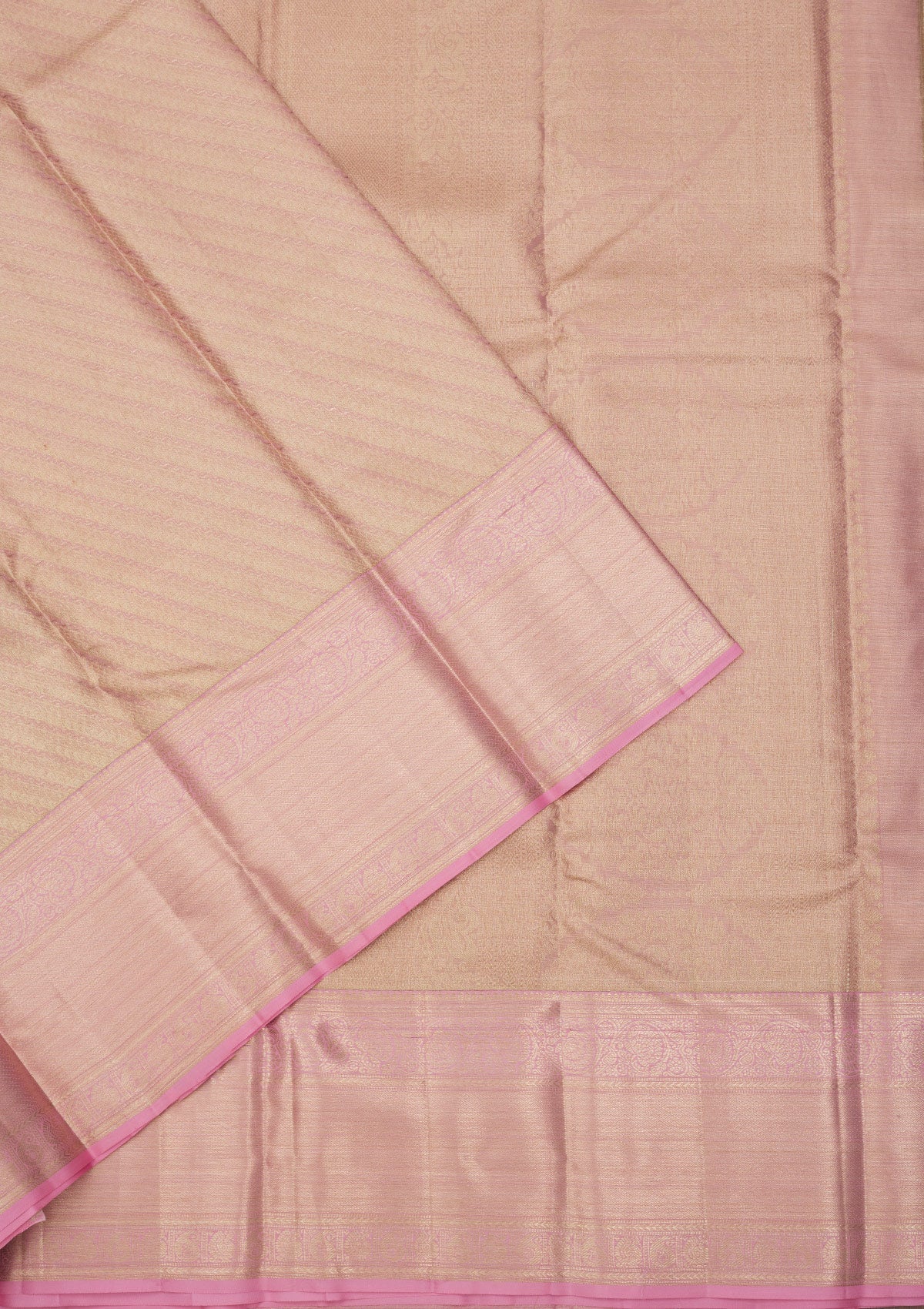 Baby Pink Zariwork Pure Silk Saree