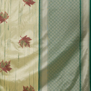 Beige Printed Soft Silk Saree