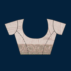 Beige Sequins Net Saree