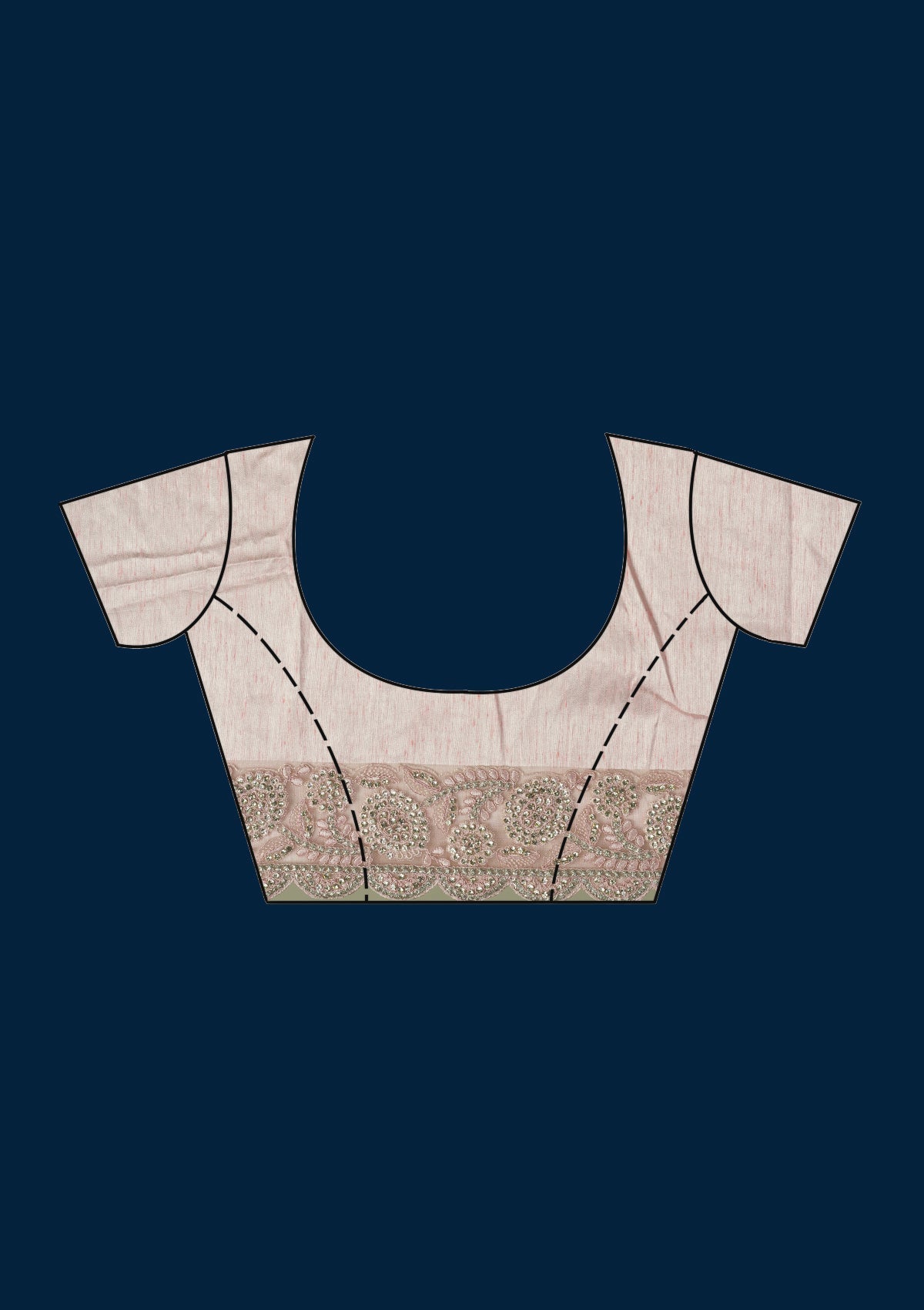 Beige Sequins Net Saree