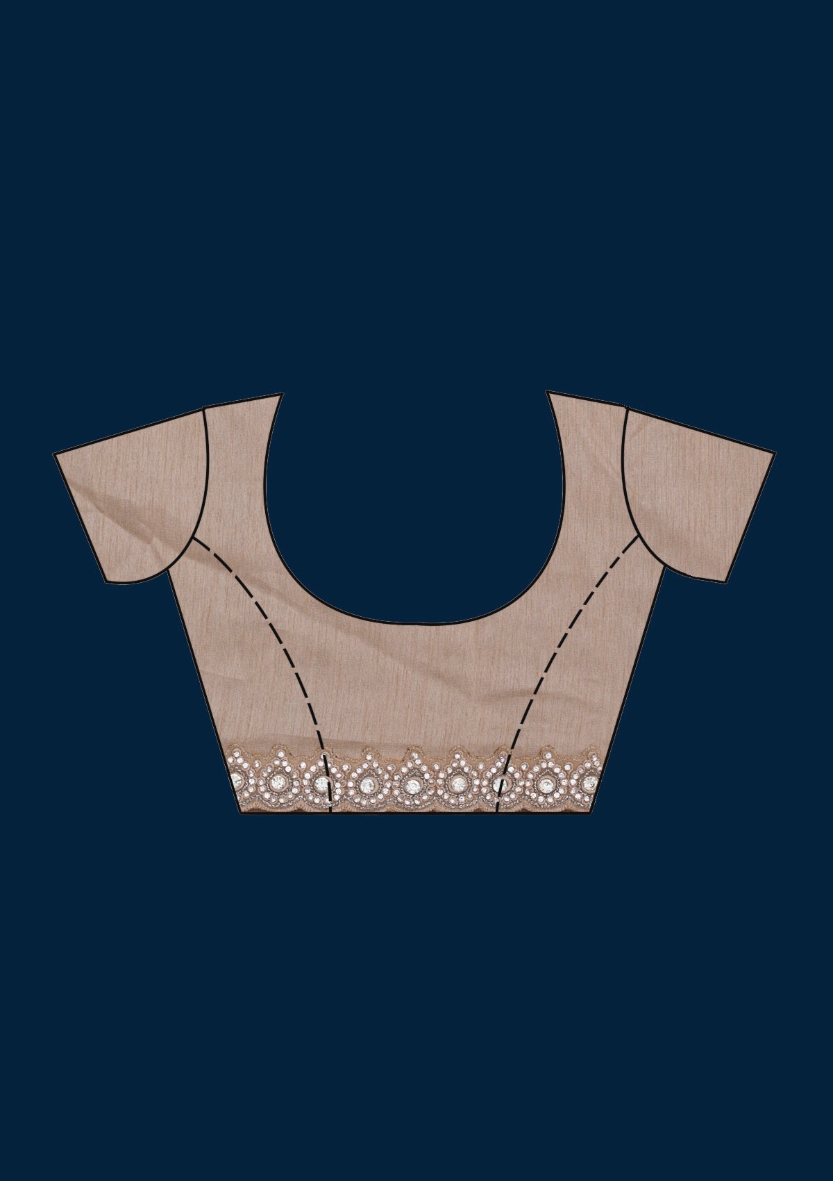 Beige Sequins Net Saree