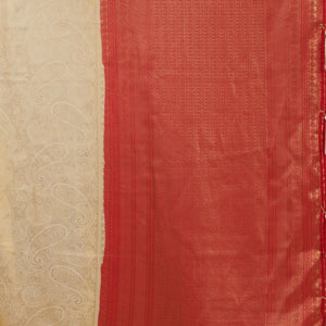 Beige Zariwork Art Silk Saree