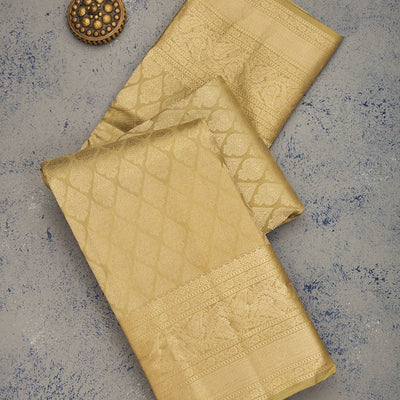 Beige Zariwork Pure Silk Saree