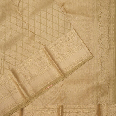 Beige Zariwork Pure Silk Saree