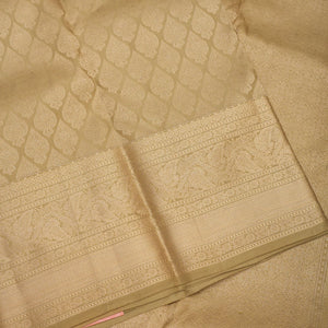 Beige Zariwork Pure Silk Saree