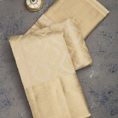 Beige Zariwork Pure Silk Saree