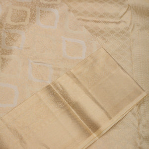 Beige Zariwork Pure Silk Saree