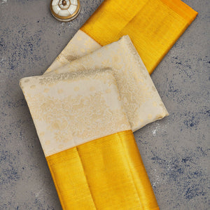 Beige Zariwork Pure Silk Saree