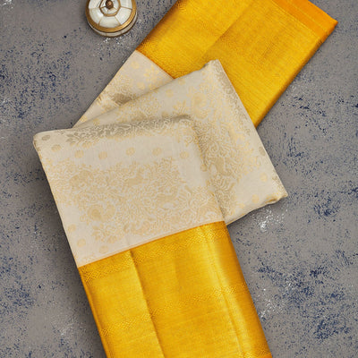 Beige Zariwork Pure Silk Saree