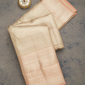 Beige Zariwork Pure Silk Saree