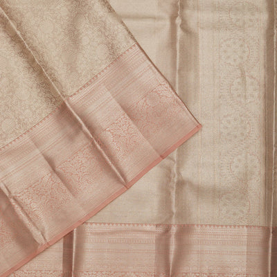 Beige Zariwork Pure Silk Saree