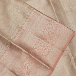 Beige Zariwork Pure Silk Saree