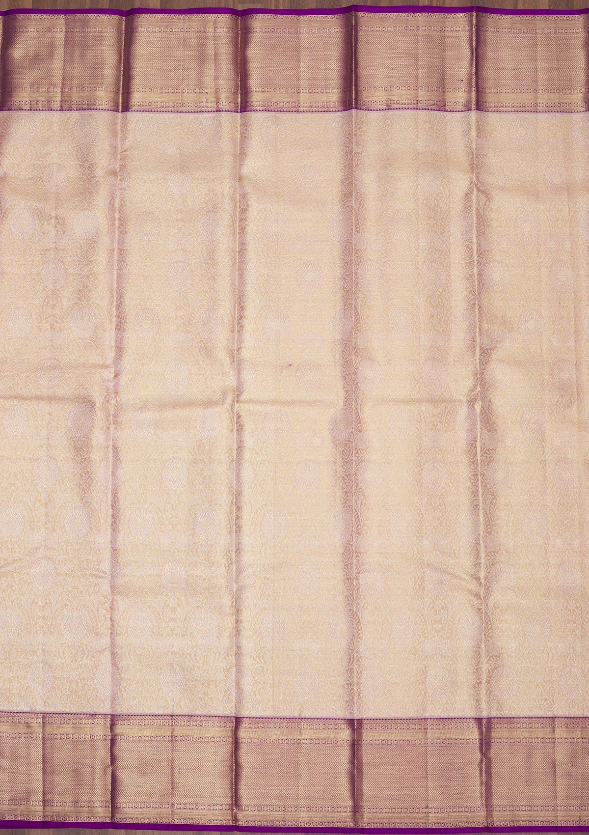 Beige Zariwork Pure Silk Saree
