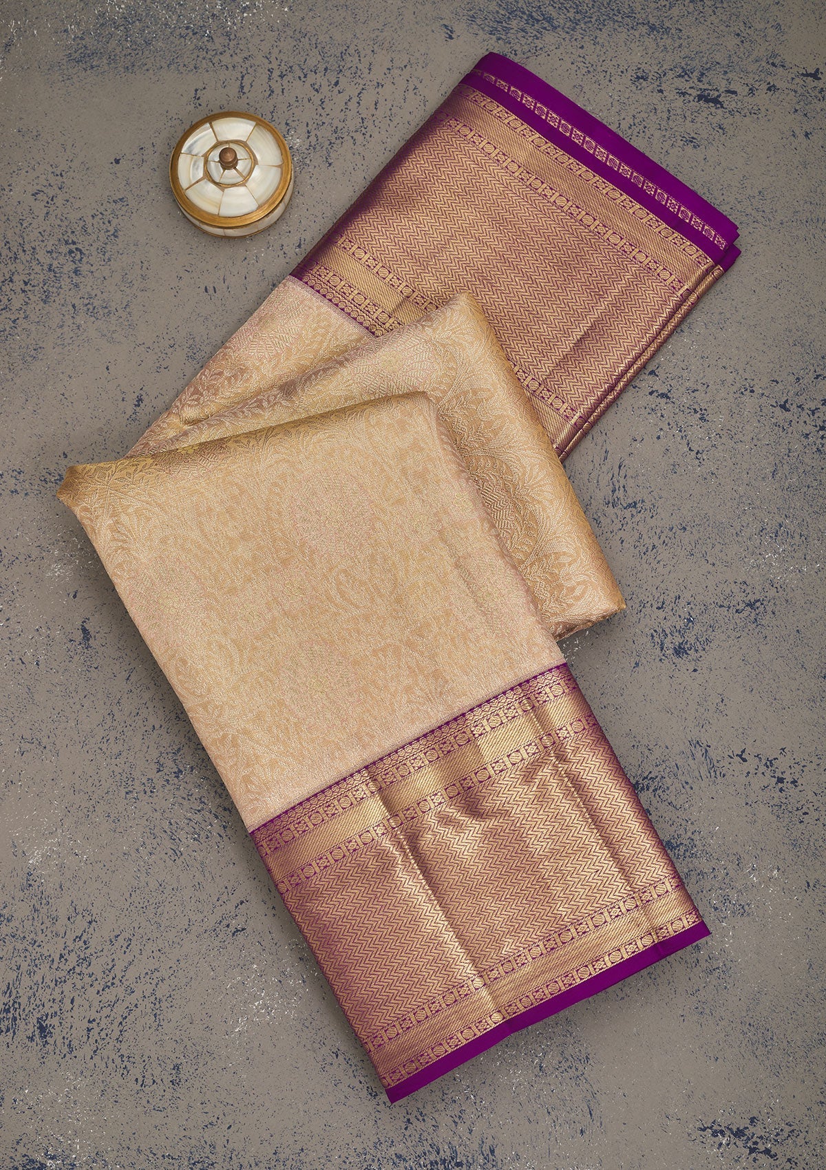 Beige Zariwork Pure Silk Saree