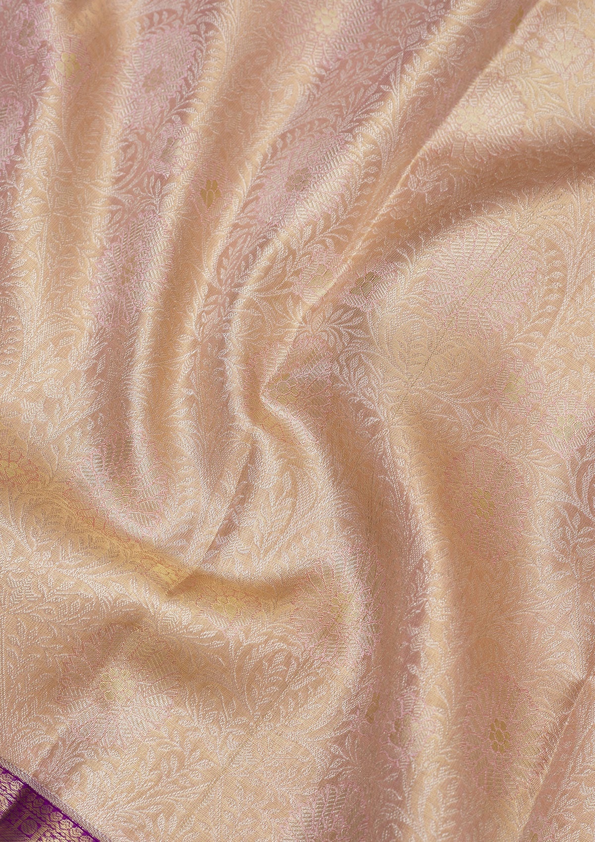 Beige Zariwork Pure Silk Saree
