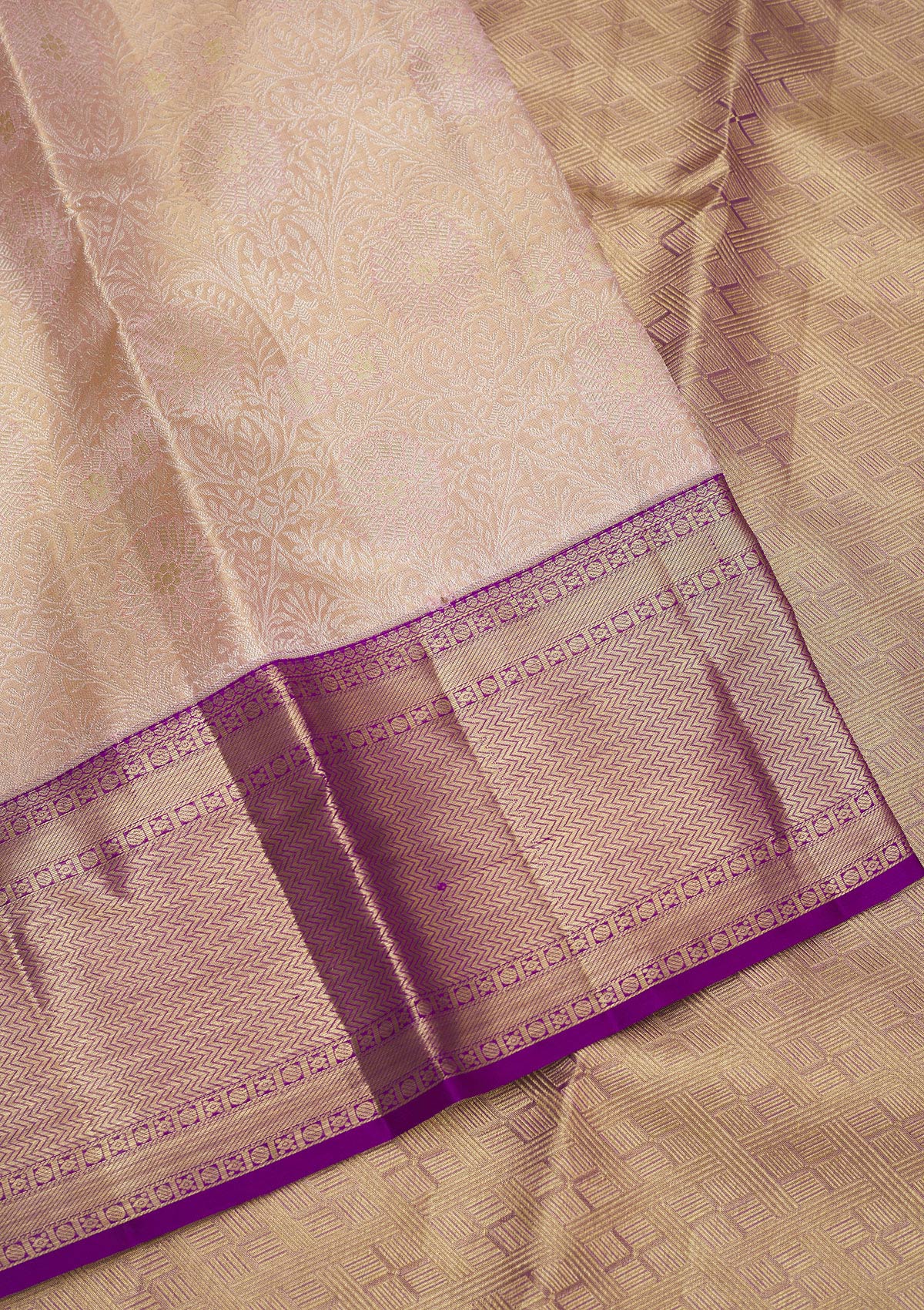 Beige Zariwork Pure Silk Saree