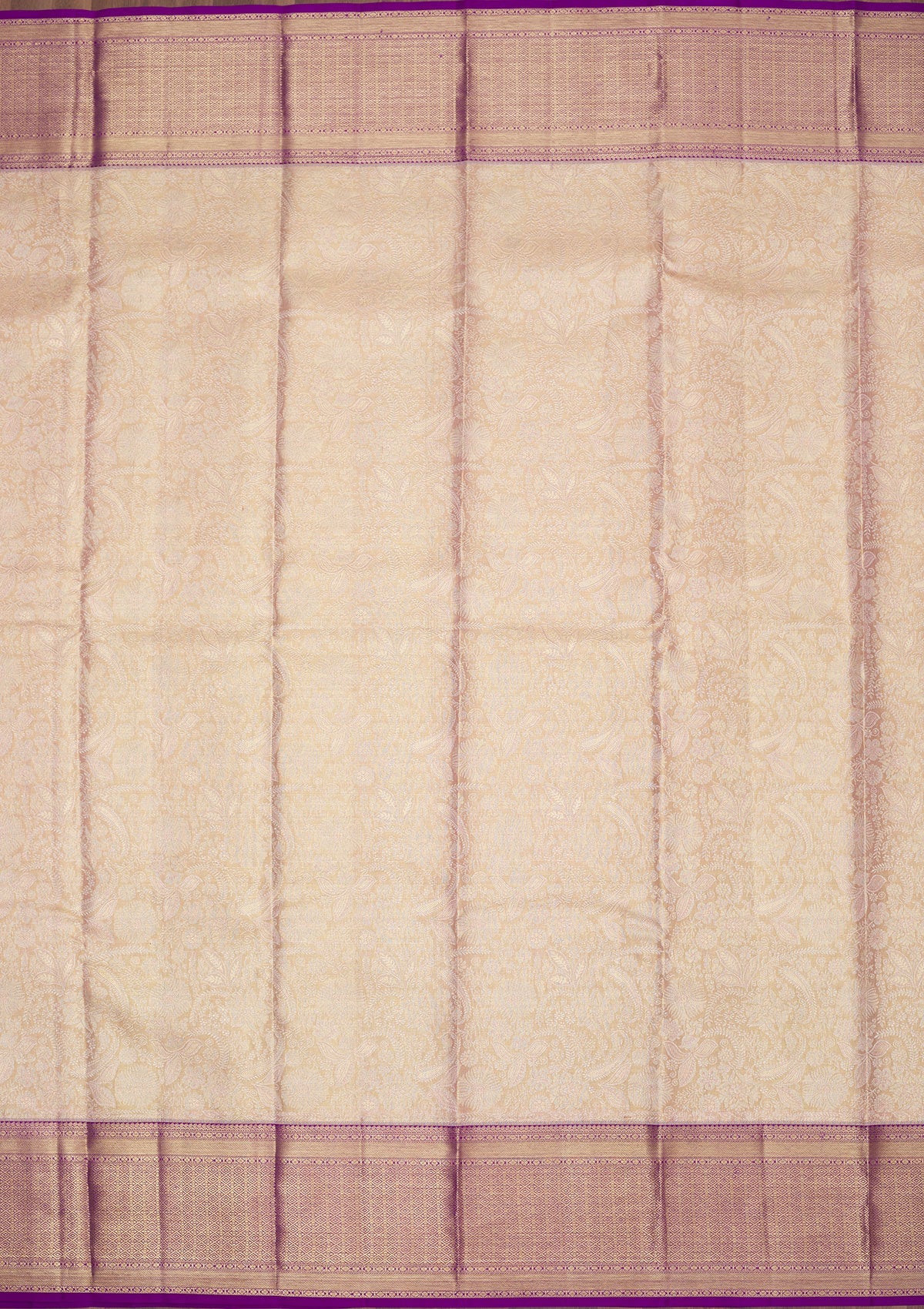 Beige Zariwork Pure Silk Saree
