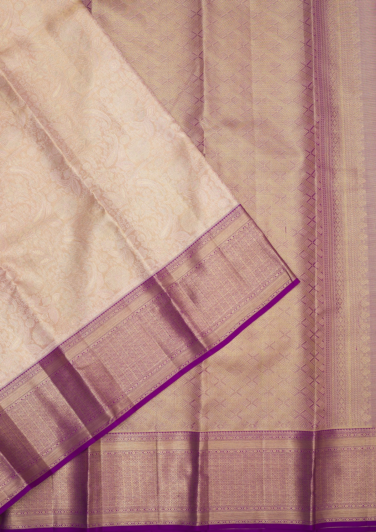 Beige Zariwork Pure Silk Saree
