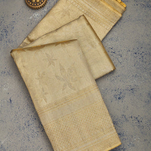 Beige Zariwork Pure Silk Saree