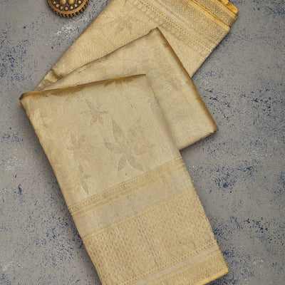Beige Zariwork Pure Silk Saree