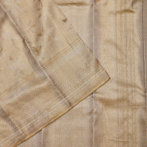 Beige Zariwork Pure Silk Saree