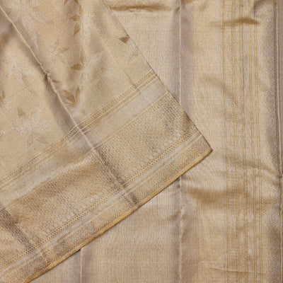 Beige Zariwork Pure Silk Saree