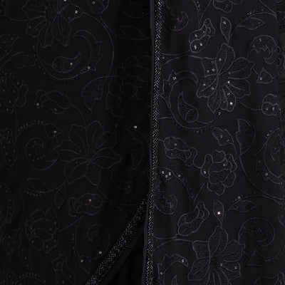 Black Cutdana Tissue Saree