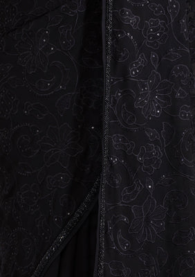 Black Cutdana Tissue Saree