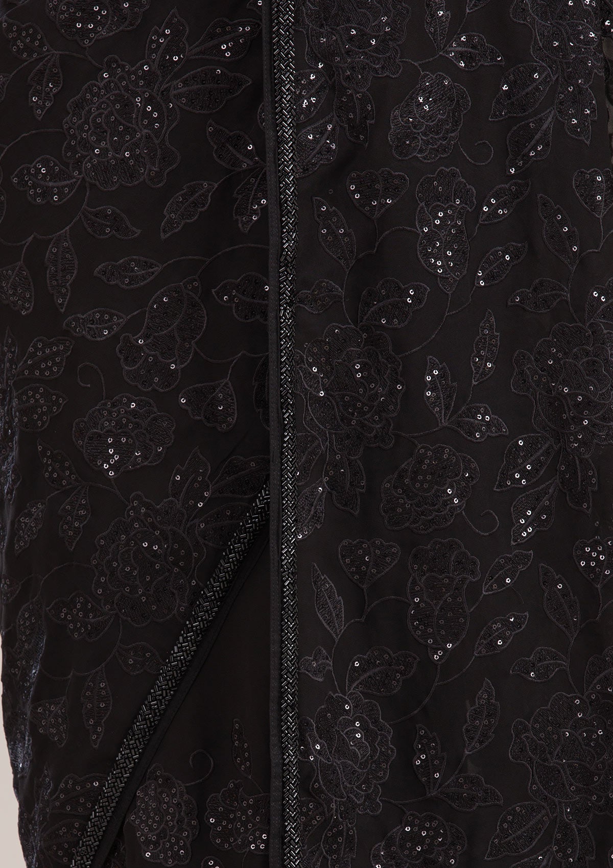 Black Cutdana Tissue Saree