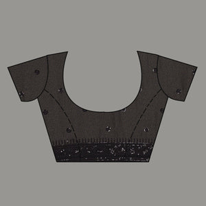 Black Sequins Georgette Saree