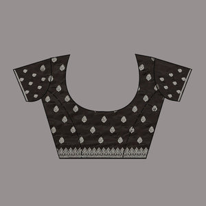 Black Stonework Satin Saree