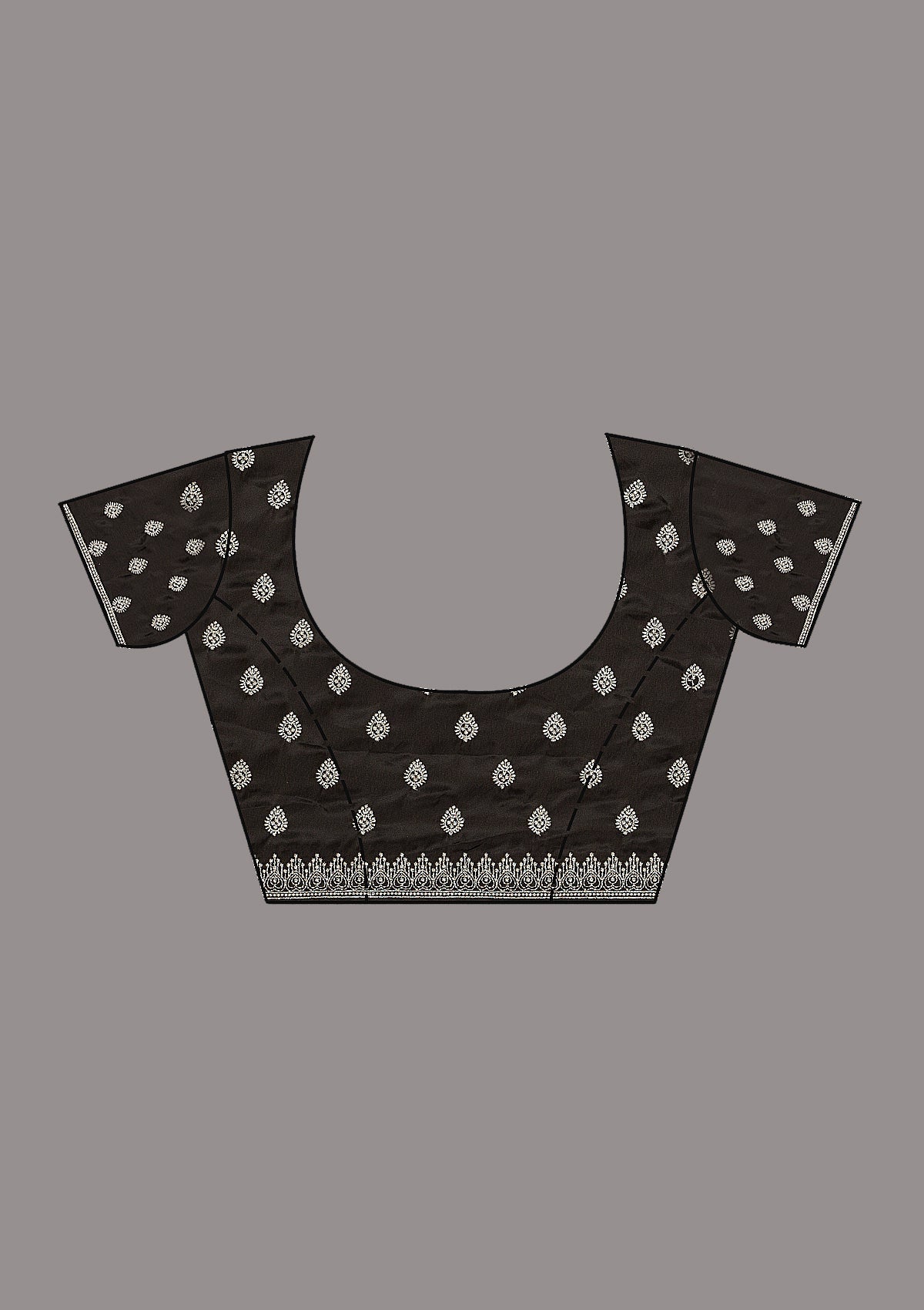 Black Stonework Satin Saree