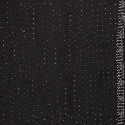 Black Swarovski Satin Saree