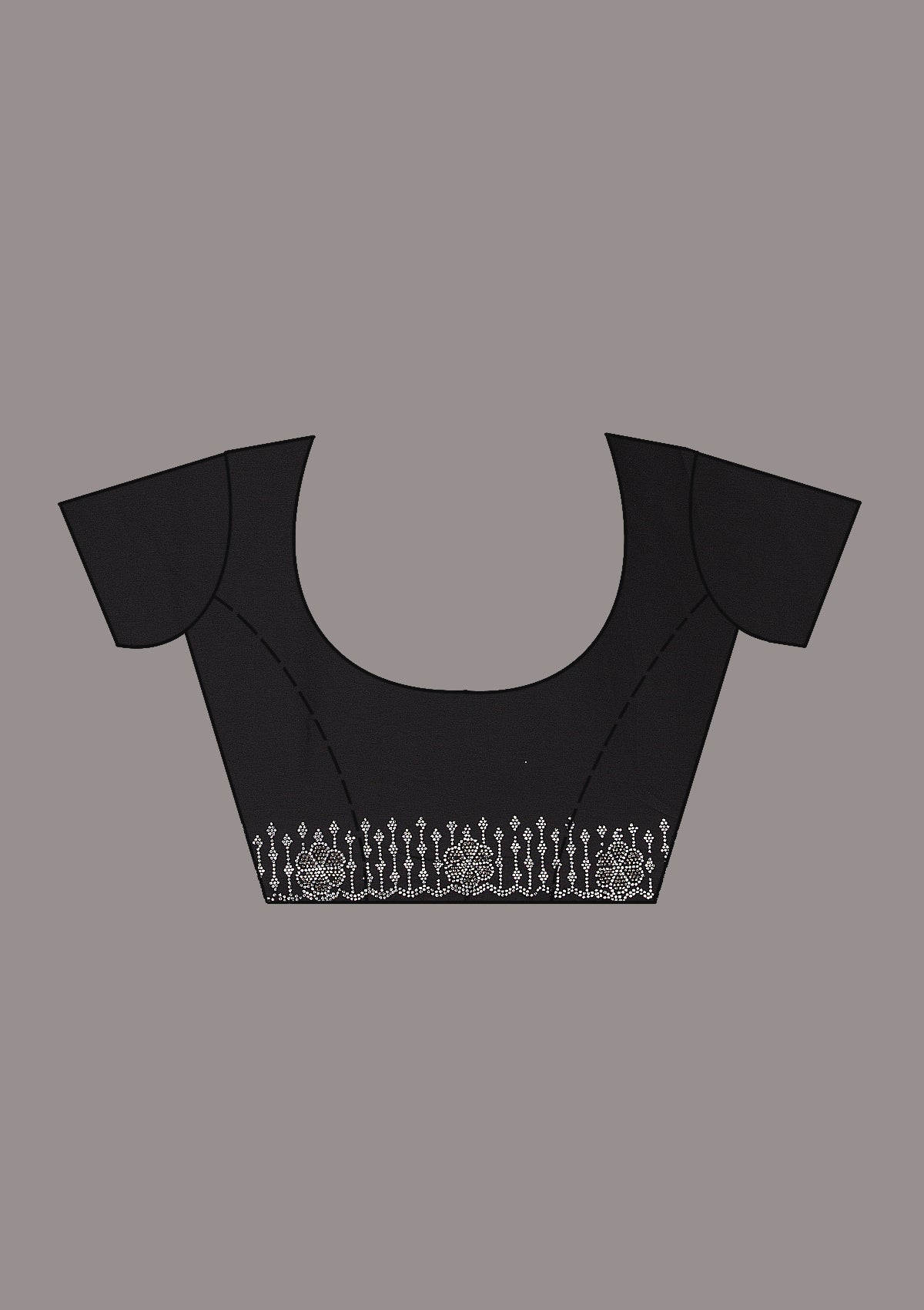 Black Swarovski Satin Saree