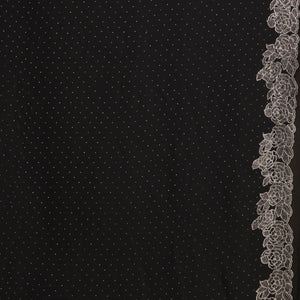 Black Swarovski Satin Saree