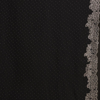 Black Swarovski Satin Saree