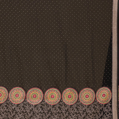 Black Threadwork Georgette Saree