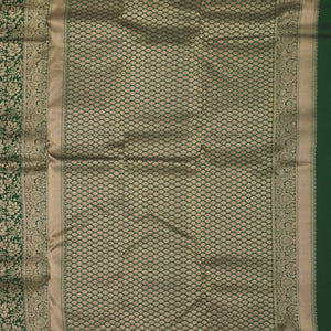 Bottle Green Zariwork Pure Silk Saree