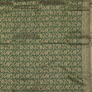 Bottle Green Zariwork Pure Silk Saree