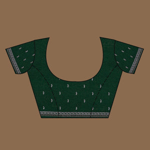 Bottle Green Threadwork Georgette Saree