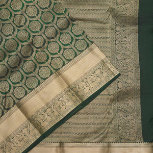 Bottle Green Zariwork Pure Silk Saree