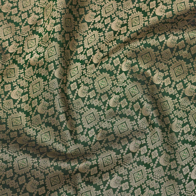 Bottle Green Zariwork Pure Silk Saree